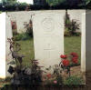 The war grave of Lieutenant Peter Haynes at Hermanville, France.