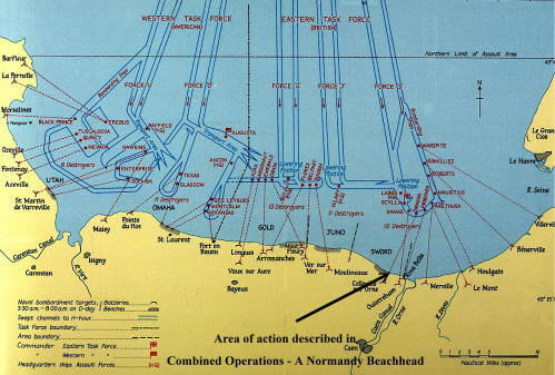 Map of Normandy landing beaches.