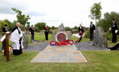 Wreath laynig ceremony Combined Operations Memorial.