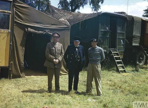 Churchill visits Normandy on D Day +6.